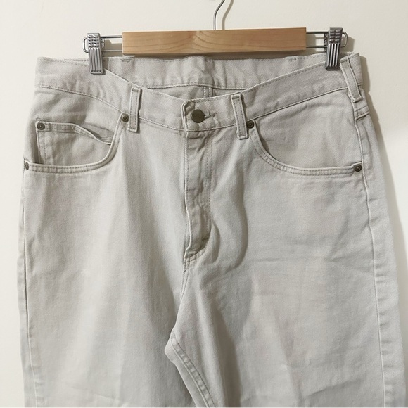 LL Bean Mens Light Tan Color Denim Jeans Size 34 32 - Picture 8 of 10